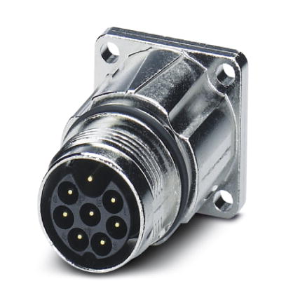 Phoenix Contact M17 Receptacle; ST-6EP1N8AWQ00S; Male; 7-Pin; N Key; Front Mount; Crimp Contacts